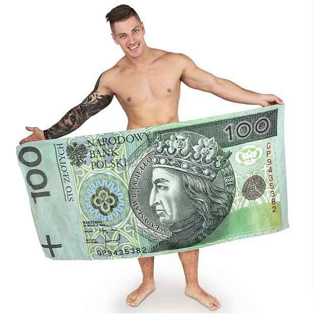 Plážová Osuška Bankovka 100 zł Rychleschnoucí Mikrovlákno Koupelnová 160x75