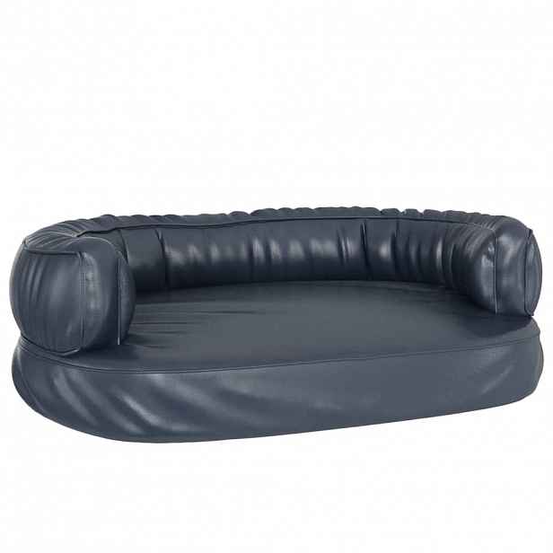 vidaXL Ergonomický molitanový pelíšek pro psy modrý 75x53cm umělá kůže