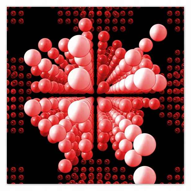 Plakáty 140x140 Červené kuličky Matrix