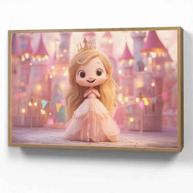 OnlyWow DOBÍJECÍ NOČNÍ LAMPIČKA Princezna - Růžová - Zámek 90x60 cm