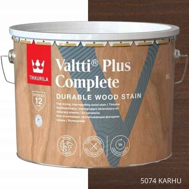 Tikkurila Lakovací Hmota Valtti Plus Complete 9L Barva 5074 Karhu