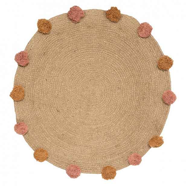 Dětský jutový koberec POMPONS 78 cm