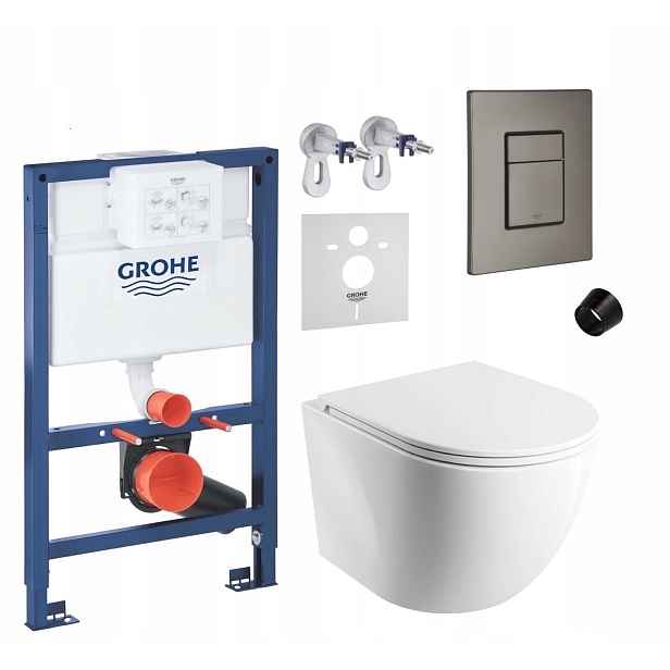 7v1 Podomítková Sada Wc, Stelaz Grohe 820 mm Wc Mísa Omnires Tlačítko