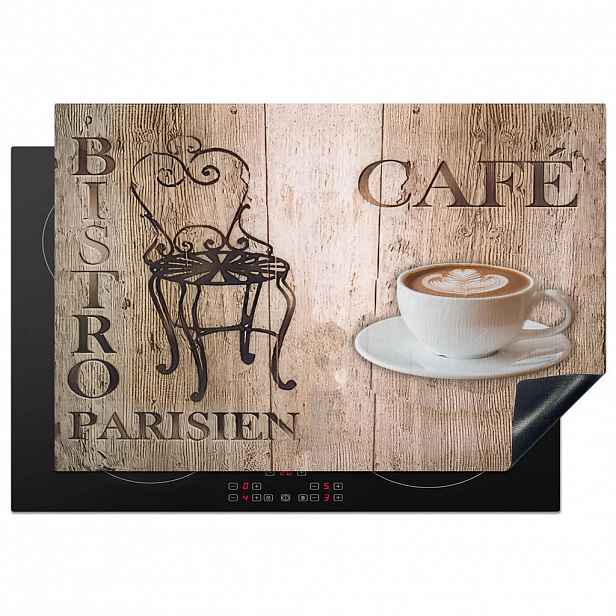 MuchoWow KRYT NA INDUKČNÍ DESKU Bistro Parisien - Kavárna - Káva - Vintage 77x51 cm