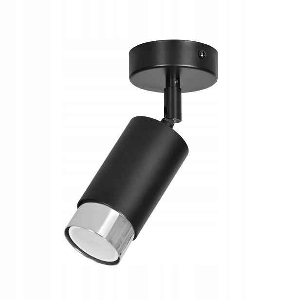Stropní bodové svítidlo Hiro 1 černé s chromovaným Led prvkem GU10