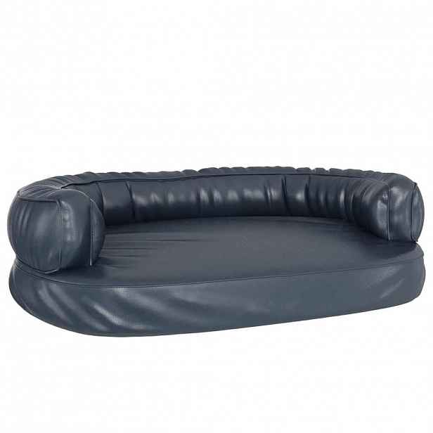 vidaXL Ergonomický molitanový pelíšek pro psy modrý 88x65cm umělá kůže