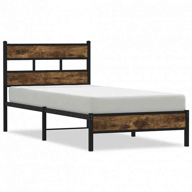 vidaXL Postel bez matrace s čelem dub sonoma 90 x 190 cm