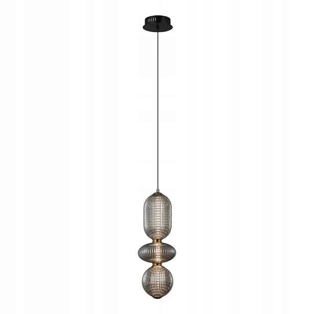 Závěsná Led lampa 15W černá kouřová Nico Italux, 3000K
