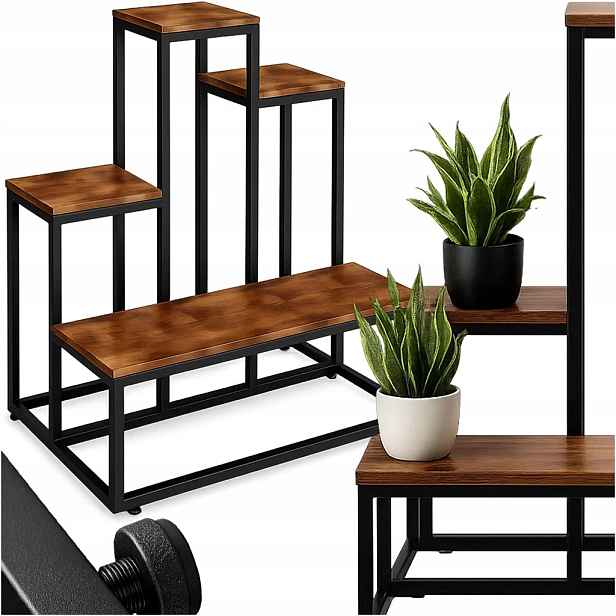 Držák Na Květináč Stojící Stojan Na Květiny Rustikální Loft Police 67 cm