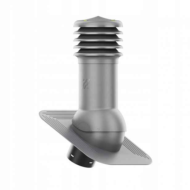 Neizolovaný Větrací komín HiVent 125 mm pro asfaltový šindel papír Grafit