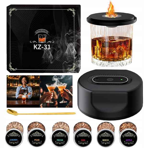 Sada Na Uzení Whisky Smoker Dřívka Dárek Pro Přítele Nabíjecí