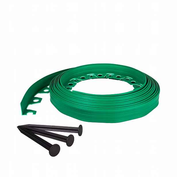 Zahradní lem trávníku z plast 6x10 m zelený 4 cm