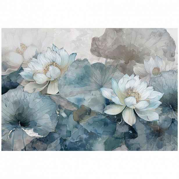 Wallarena FOTOTAPETA květiny betonová modrá 200x140 cm