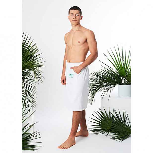 Froté kilt s kapsou vázaný Oeko-tex Yeye Made in Nature S/m Bílý
