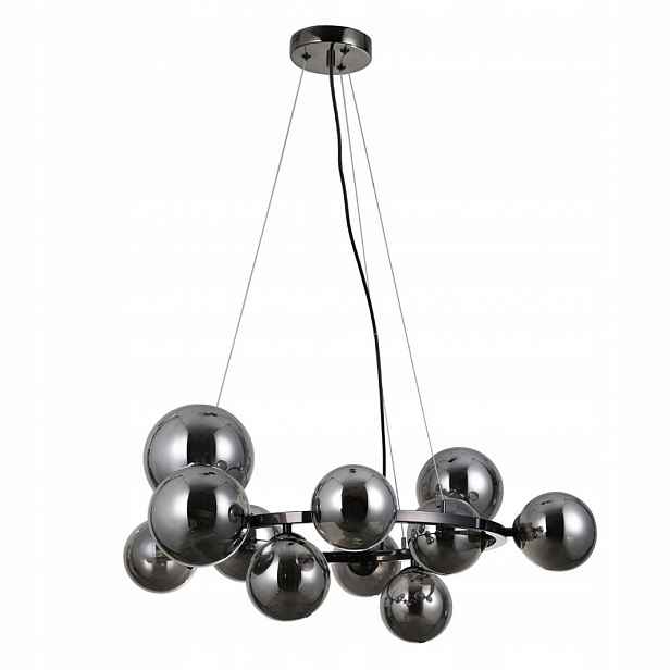 Moderní závěsná lampa Canello Černá G9 Grafitové stínítko 150 cm Ložnice