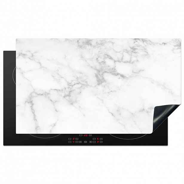 MuchoWow KRYT NA INDUKČNÍ DESKU Mramor - Šedý - Bílý - Texturovaný mramor 91.2x52 cm