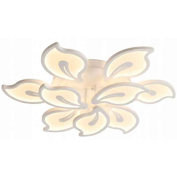 Bílá Led stropní lampa ve tvaru velkého květu ovládaná dálkovým ovladačem