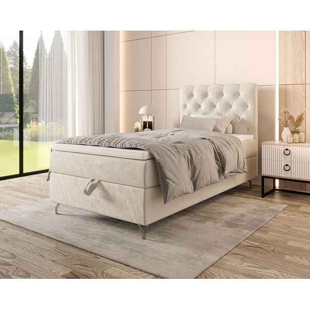 Čalouněná boxspringová postel 100x200 ADRIA 2 - béžová