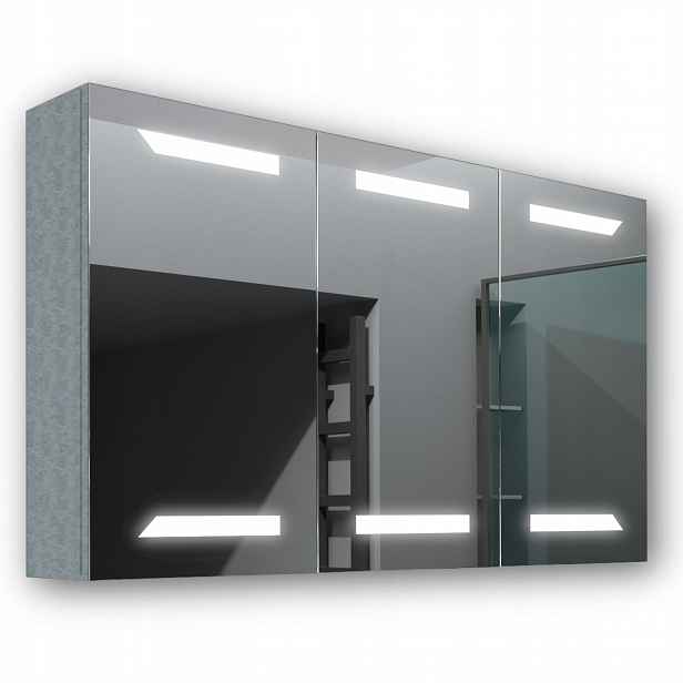 Dřevěná skříňka 120x70 Led zrcadlo Loki Beton
