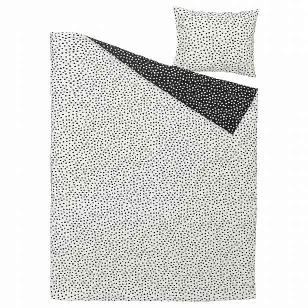 Ikea povlak na přikrývku a povlak Bjorkgramal puntíky bílý 150x200/50x60 cm