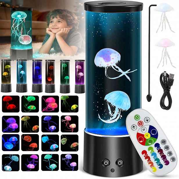 Lampa Medúza Láva Rgb Ledová Medúzy Plovoucí Lampička Barevná Relax Dekor
