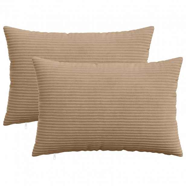 vidaXL Povlak na polštář 2 pcs HEERLEN Hnědá 50 x 70 cm manšestr