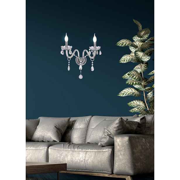 Nástěnná lampa Cristallo 2x40W E14 průhledná