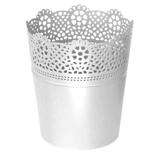 PROSPERPLAST - Obal na květináč LACE 16cm bílý