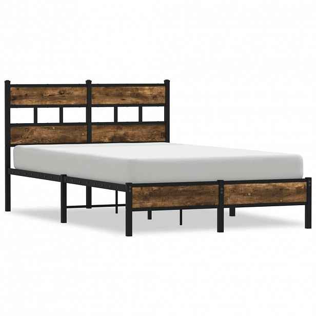 vidaXL Postel bez matrace s čelem dub sonoma 120 x 190 cm