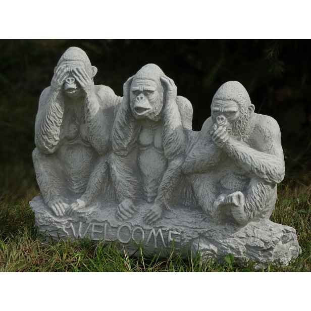 Zahradní figurka Opice, nic neslyším, nemluvím, nevidím