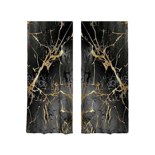 Závěsy v černo-zlaté barvě v sadě 2 ks 140x260 cm – Mila Home