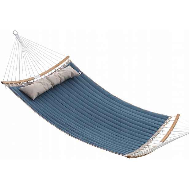 Houpací síť s tyčí Songmics modrá 225 kg 335 x 140