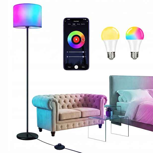 Podlahová Lampa Smart Rgb Tuya Wifi Ovládání Pomocí Hlasového Ovládání, Stmívatelná