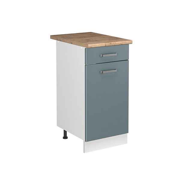 Vicco SKŘÍŇKA POD DŘEZ R-Line, Modrošedá/Bílá, 40 cm pracovní deska Zlatý mocný dub