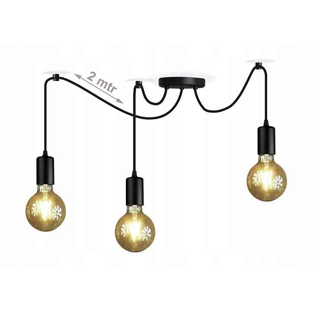 Závěsná stropní lampa Pavouk 3 lustr 3xE27 Loft stropní lampy do obývacího pokoje