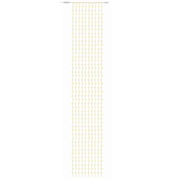 Easy Fix LED světelný závěs venkovní, 100 × 1200 cm, teple bílá, 1200 diod, bílý kabel, IP67, prodlužovací