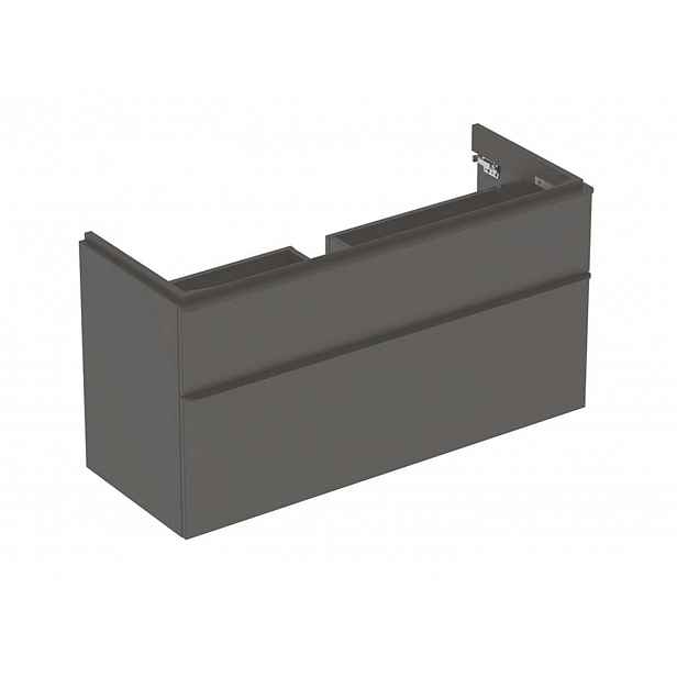 Geberit Smyle Square - Umyvadlová skříňka, 118x47x62 cm, 2 zásuvky, lávová 500.355.JK.1