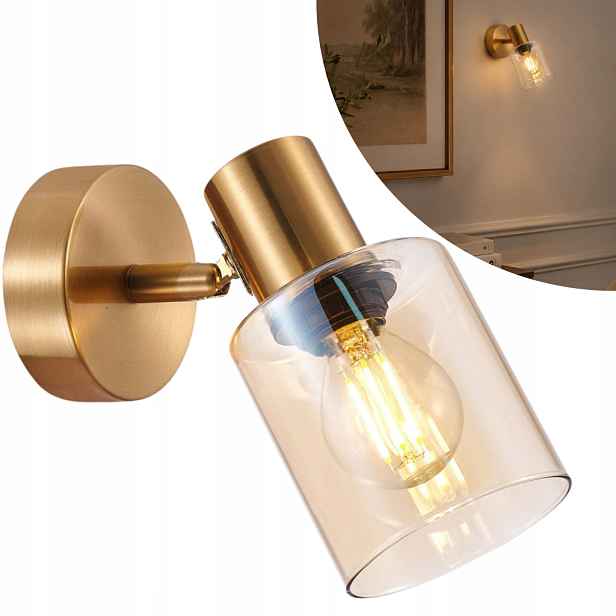 Italux Santia Stěnová a stropní lampa Mosazný reflektor E14 40W
