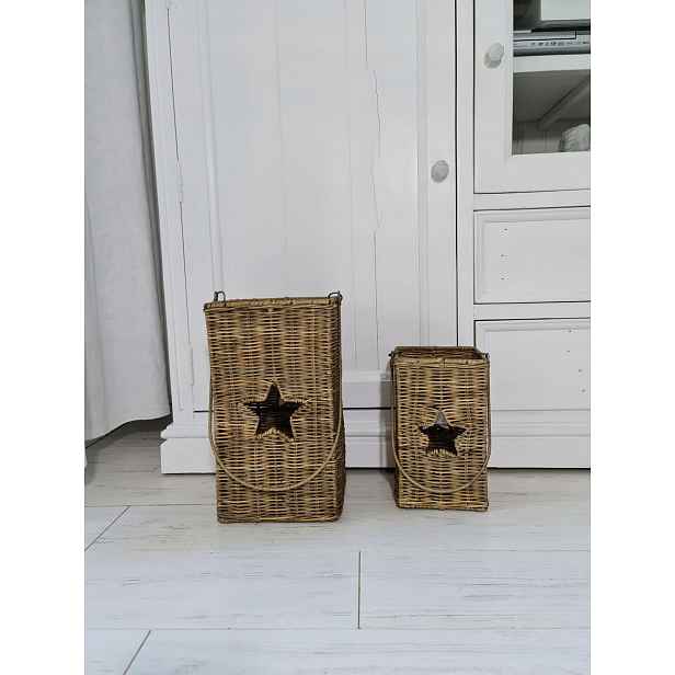 Ratanový svícen Rustic Rattan Hampton Lampion Lucerna sada