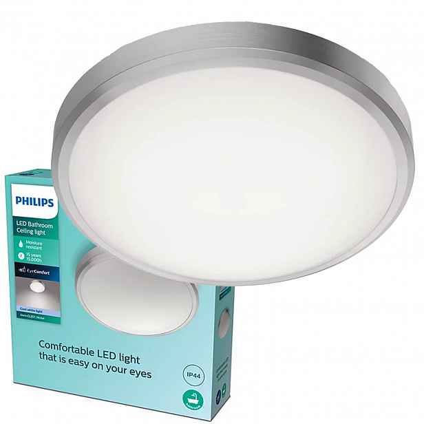 Stropní Svítidlo Stropní Svítidlo Koupelnový Led 17W 1700lm 4000K IP44 Nikl Philips