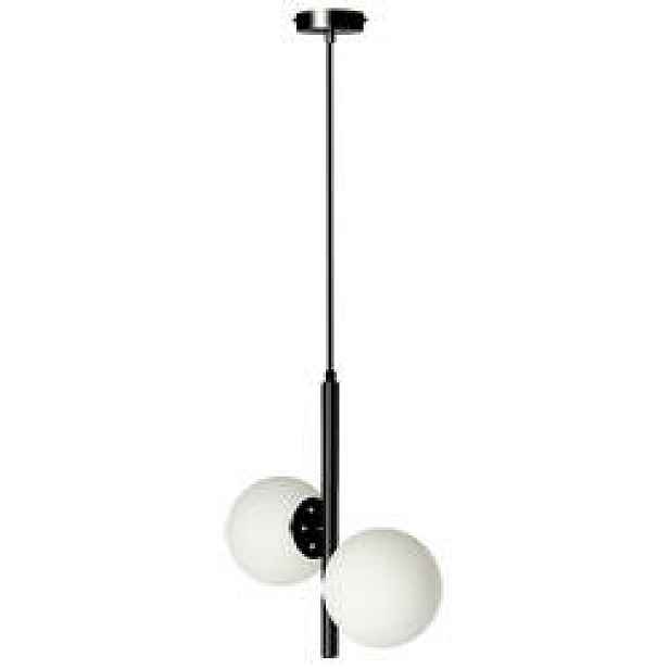Závěsná lampa Duo černá 2x15W E14 bílé stínidlo