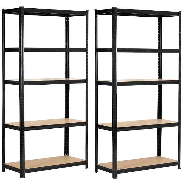 Ak furniture Sada 2 ks kovových regálů REGMET 90x40x180 cm černá
