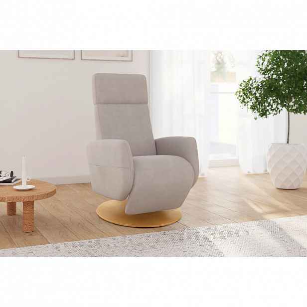 Sit & More RELAXAČNÍ KŘESLO, textil, šedobéžová