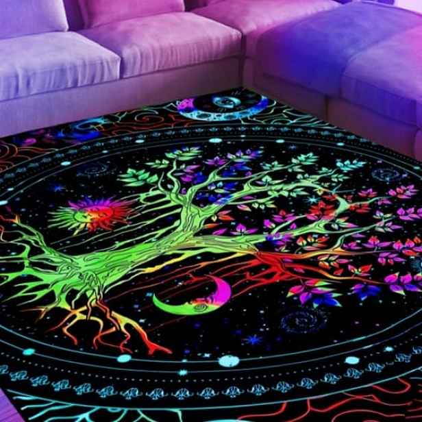 Koberec s motivem Strom života Uv Fluorescenční Protiskluzový 180 x 120 cm