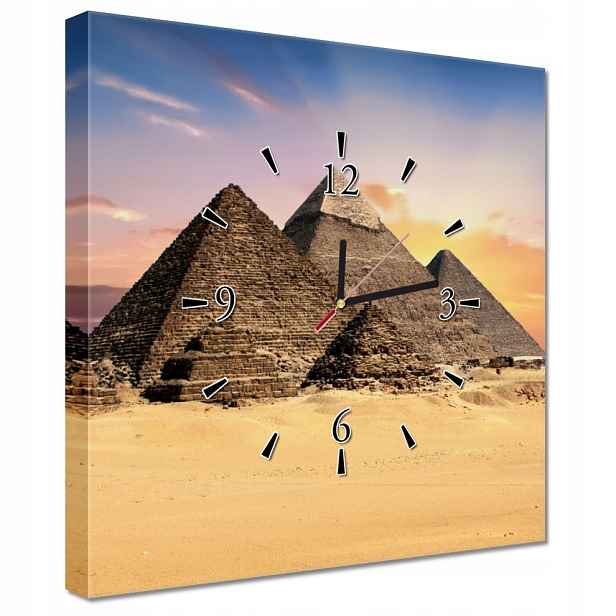 Nástěnné hodiny 40x40 Egyptské pyramidy