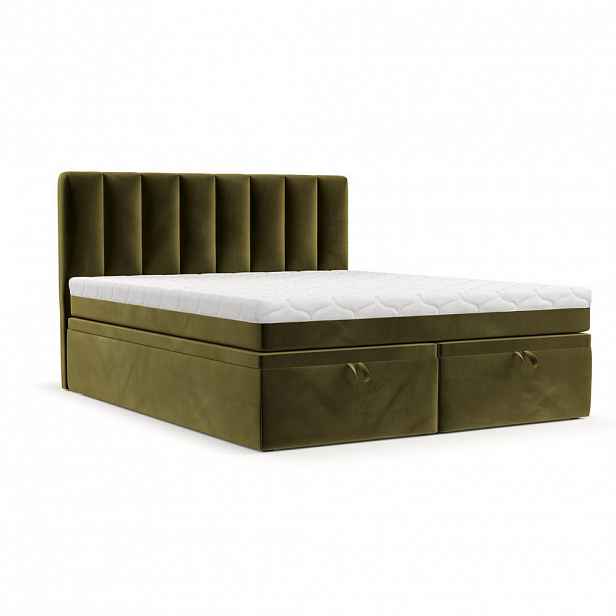 AltaBeds POSTEL BOXSPRING LUME 200/200 Olivově zelená