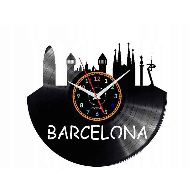 Barcelna Dárek Originální dekorace do domu Hodiny z vinylové desky