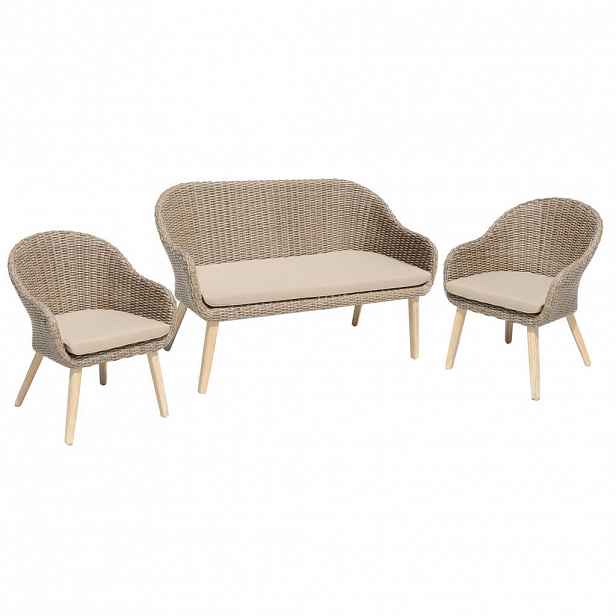 Gardenson TERASOVÁ SEDACÍ SOUPRAVA 3dílné, dřevo, kov, plast, textil