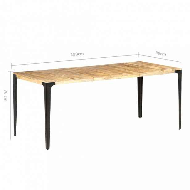 Jídelní stůl masivní dřevo / ocel 180x90x76 cm mango
