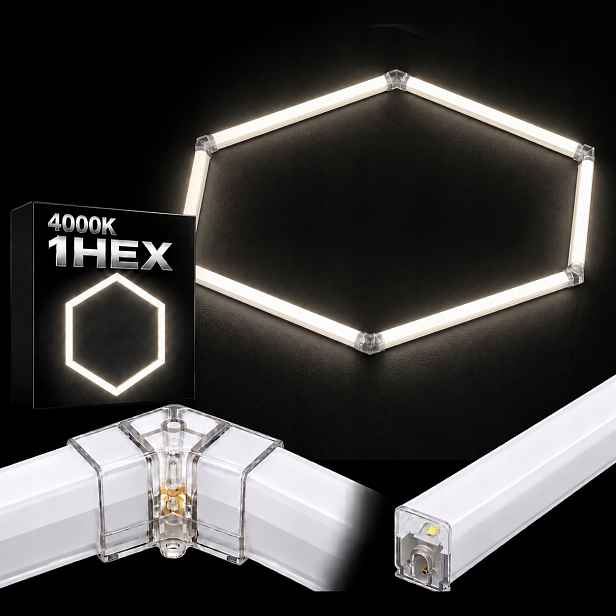 Led dílenská lampa bílá 42W HEX1 92x79 Cm stropní panel 4000K